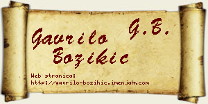 Gavrilo Božikić vizit kartica